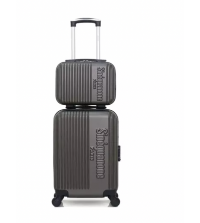 Sinéquanone Set de 2 valises - cabine et vanity - modèle Athéna- Gris