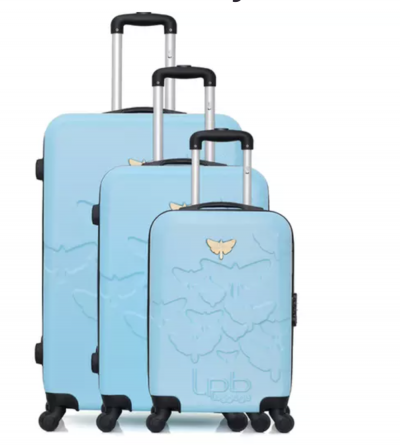 Set de 3 valises -Ayelys- bleu golden
